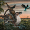 Field Of Dreams Fantasy Wildlife Oil Painting by British Wildlife Artist Krysten Newby