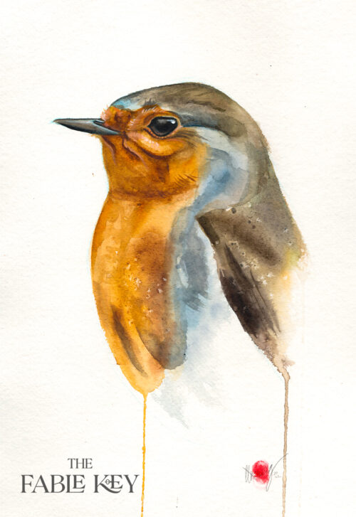 Watercolour Robin Painting on A3 Handmade Paper