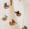 Miniature Handmade Birds on Walnut Shell Nests