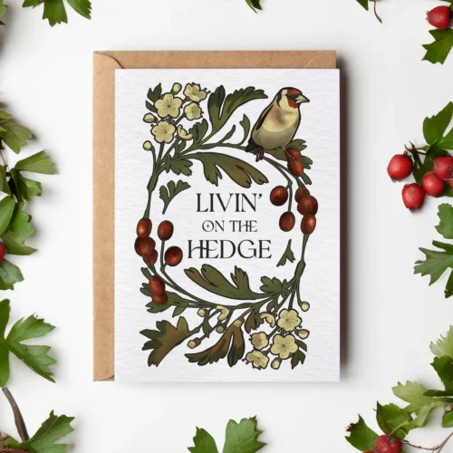 Living on the Hedge foragers hedgerow greeting card