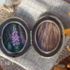 Hand Painted Locket With Real Fox Fur